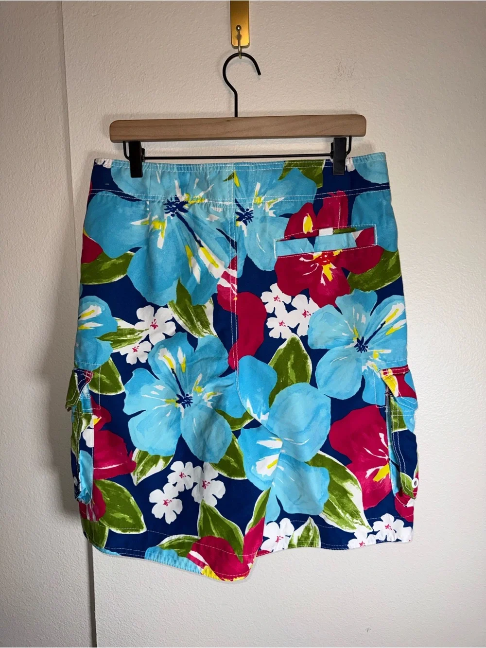 VINTAGE ABERCROMBIE & FITCH Y2K Floral Hawaiian print drawstring board shorts M